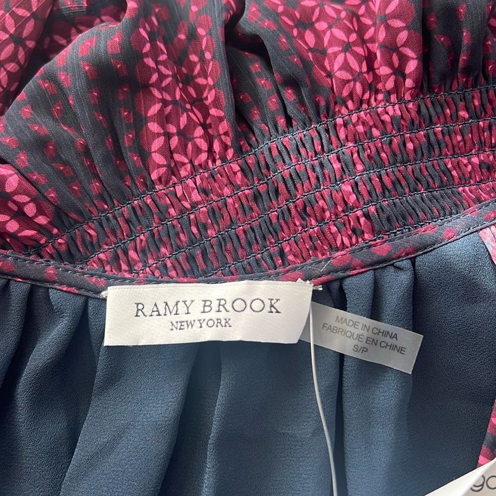 Ramy Brook Jaylah Abstract Blouson Mini Dress in Boysenberry, New, Size S - Picture 11 of 12